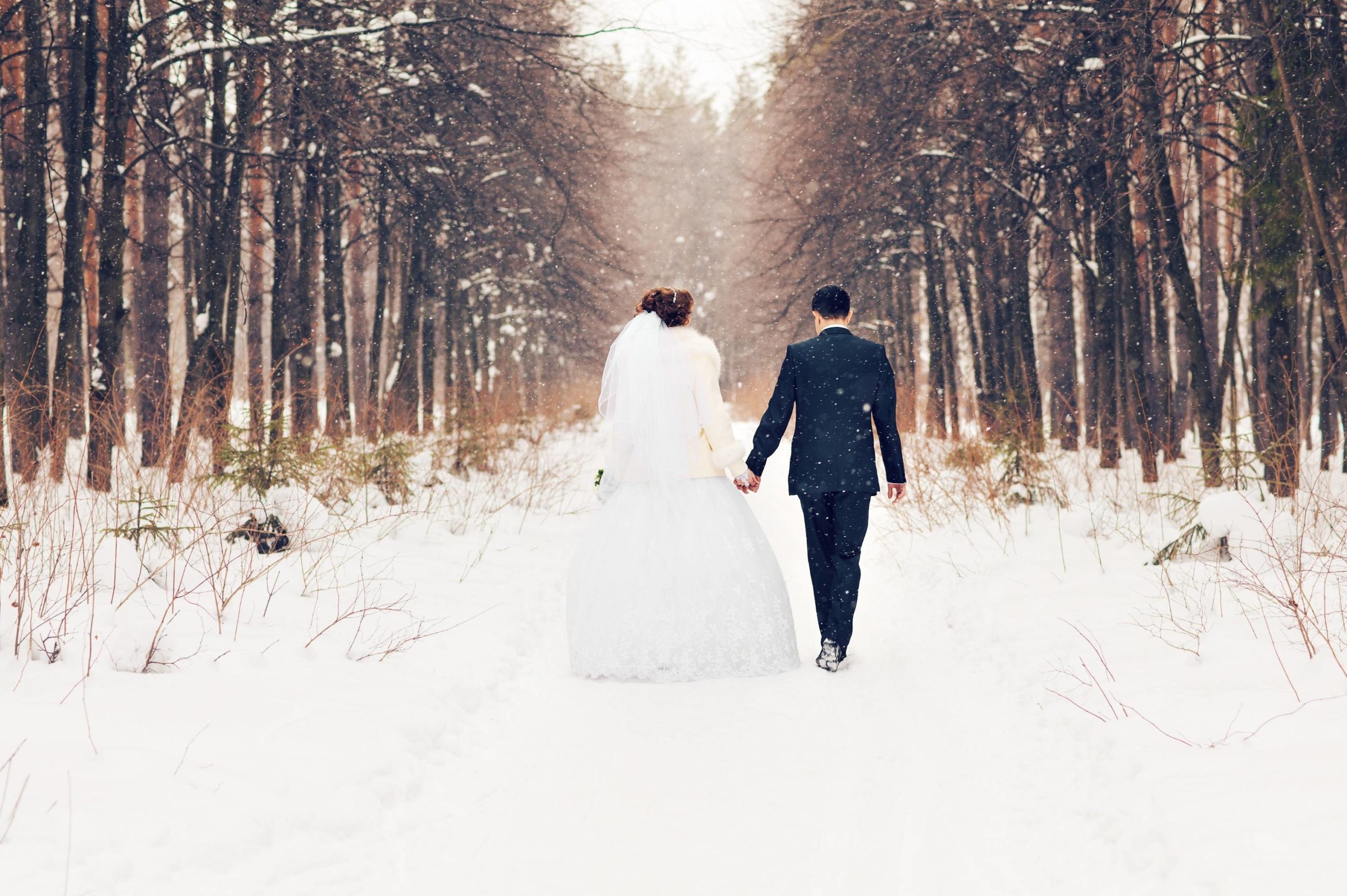 mariage d'hiver dans la neige